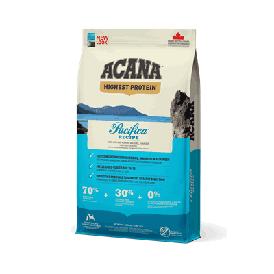 1047 NS CANADA EMEA APAC ACANA Highest Protein Pacifica Dog Front Left 11.4kg.png