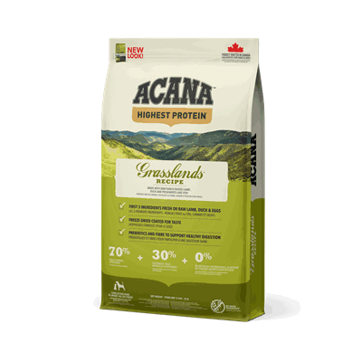 1048 NS CANADA EMEA APAC ACANA Highest Protein Grasslands Dog Front Left 11.4kg.png