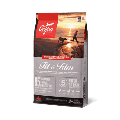 1008 ORIJEN Fit & Trim Dog Front Left 11.4kg Canada EMEA APAC.png
