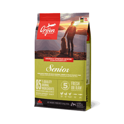 1009 ORIJEN Senior Dog Front Left 11.4kg Canada EMEA APAC (1).png