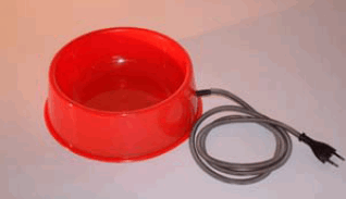 Oppvarmet drikkeskål PVC rød 1,5 L 230V 15 Watt
